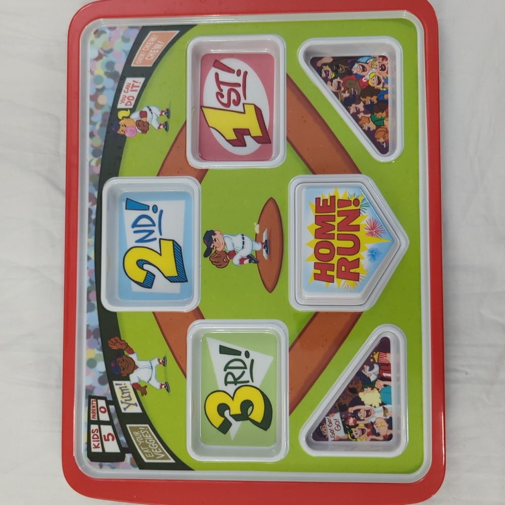 3/$21 BASEBALL Picky Eater Kids Game Divided Dinner Plate Cute!